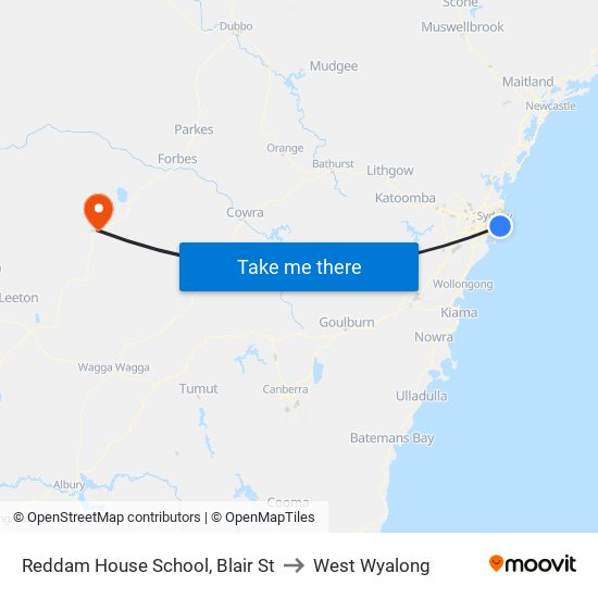Reddam House School, Blair St to West Wyalong map
