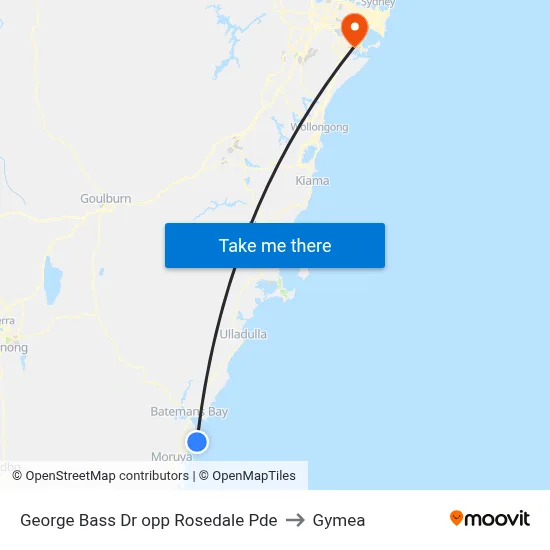 George Bass Dr opp Rosedale Pde to Gymea map