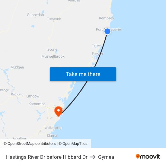 Hastings River Dr before Hibbard Dr to Gymea map