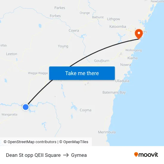 Dean St opp QEII Square to Gymea map