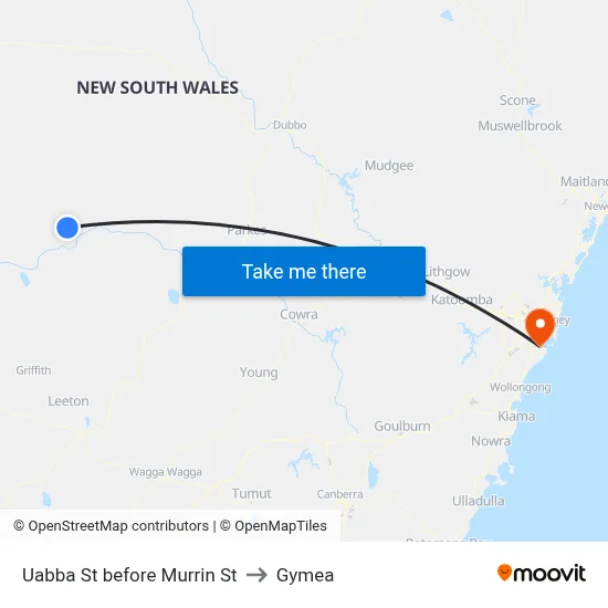 Uabba St before Murrin St to Gymea map