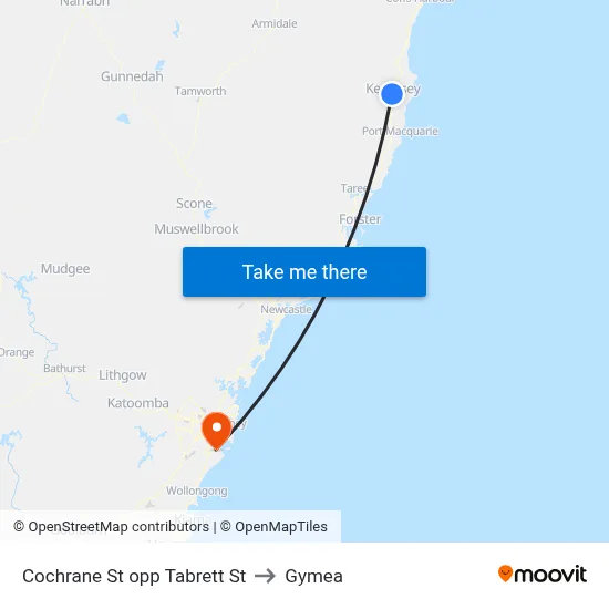Cochrane St opp Tabrett St to Gymea map