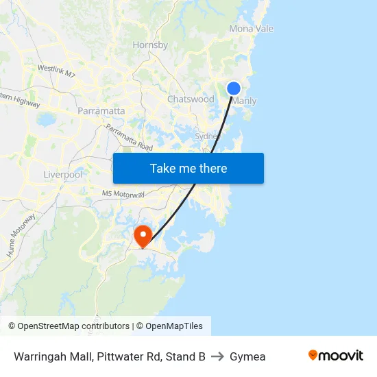 Warringah Mall, Pittwater Rd, Stand B to Gymea map