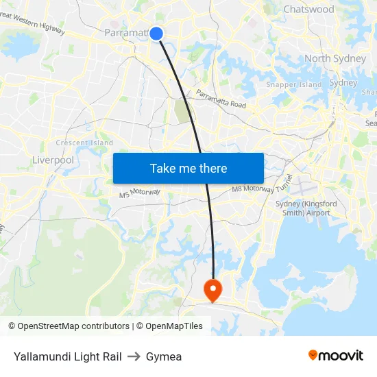 Yallamundi Light Rail to Gymea map