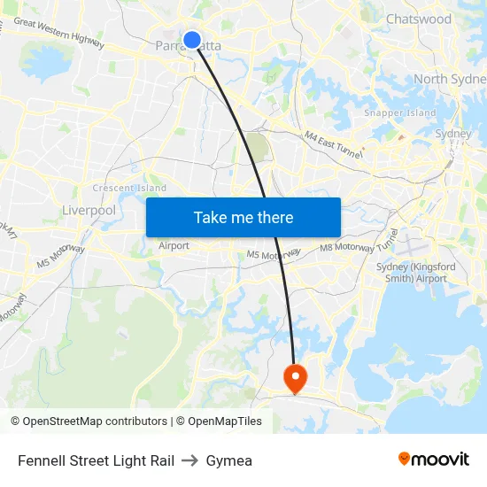 Fennell Street Light Rail to Gymea map