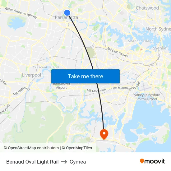 Benaud Oval Light Rail to Gymea map