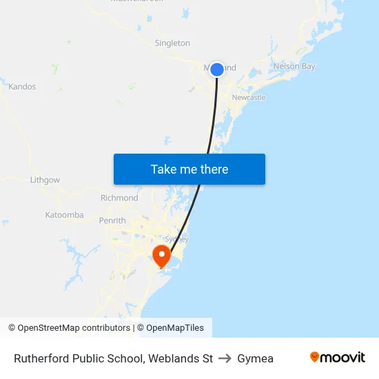Rutherford Public School, Weblands St to Gymea map