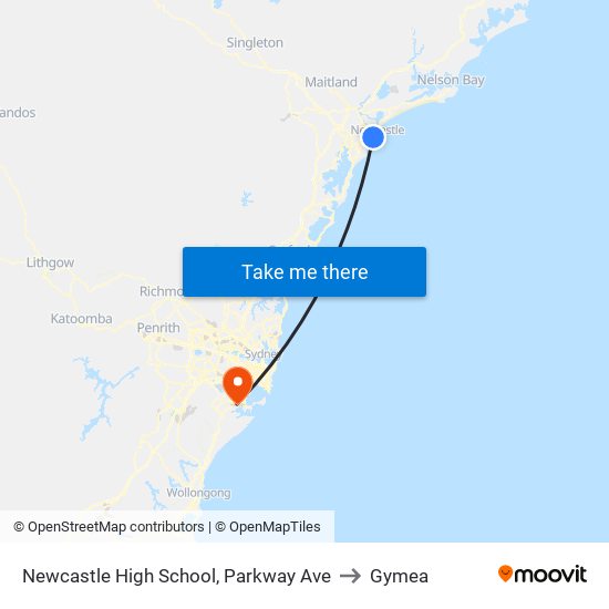 Newcastle High School, Parkway Ave to Gymea map