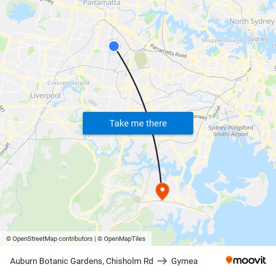 Auburn Botanic Gardens, Chisholm Rd to Gymea map