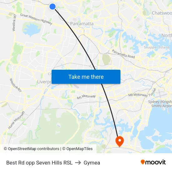 Best Rd opp Seven Hills RSL to Gymea map