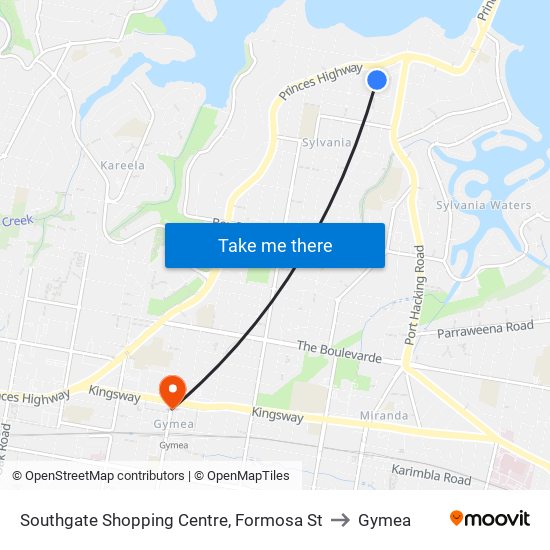 Southgate Shopping Centre, Formosa St to Gymea map