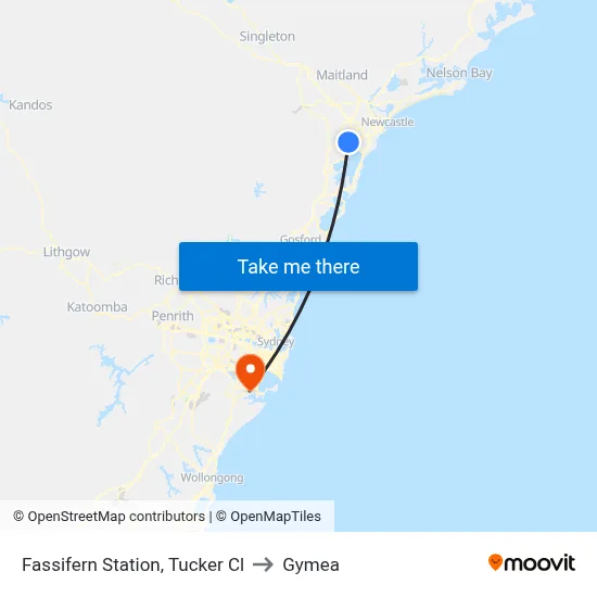 Fassifern Station, Tucker Cl to Gymea map