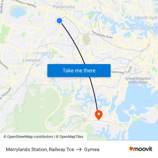 Merrylands Station, Railway Tce to Gymea map