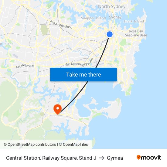 Central Station, Railway Square, Stand J to Gymea map