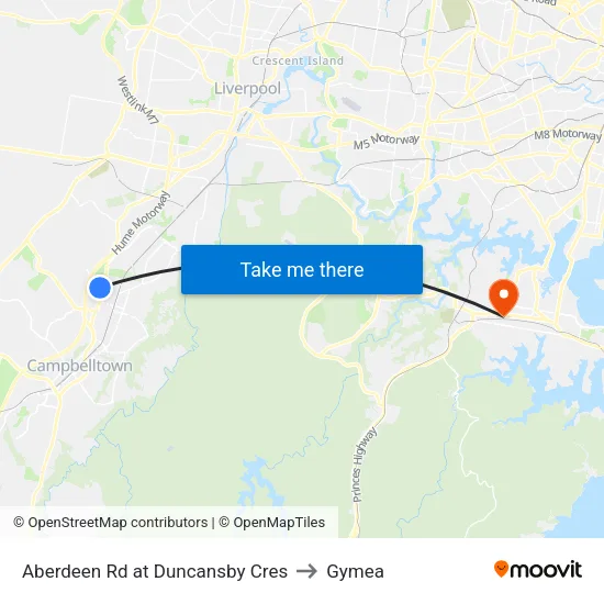 Aberdeen Rd at Duncansby Cres to Gymea map