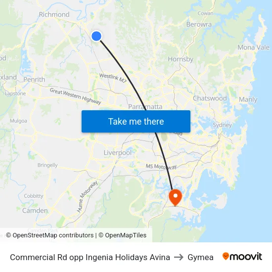 Commercial Rd opp Ingenia Holidays Avina to Gymea map