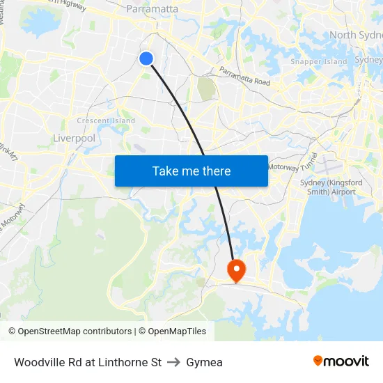 Woodville Rd at Linthorne St to Gymea map