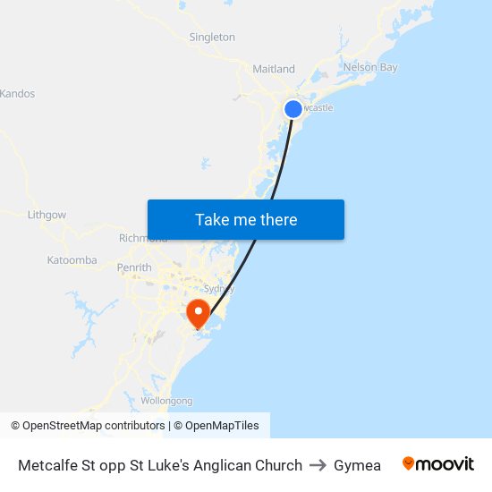 Metcalfe St opp St Luke's Anglican Church to Gymea map