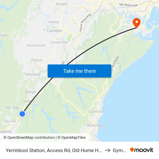 Yerrinbool Station, Access Rd, Old Hume Hwy to Gymea map
