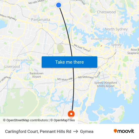 Carlingford Court, Pennant Hills Rd to Gymea map