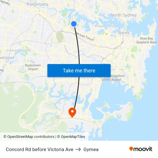 Concord Rd before Victoria Ave to Gymea map