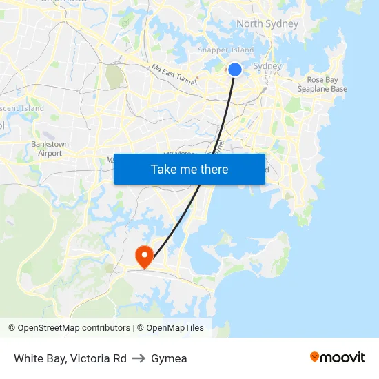 White Bay, Victoria Rd to Gymea map