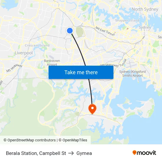 Berala Station, Campbell St to Gymea map