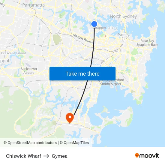 Chiswick Wharf to Gymea map