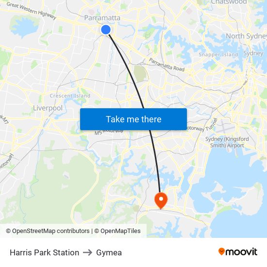 Harris Park Station to Gymea map