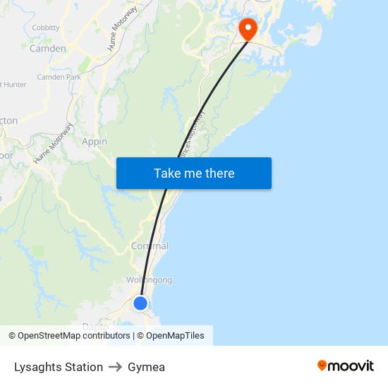 Lysaghts Station to Gymea map