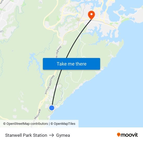 Stanwell Park Station to Gymea map