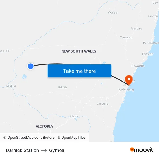 Darnick Station to Gymea map