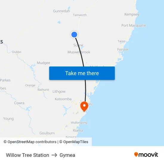 Willow Tree Station to Gymea map