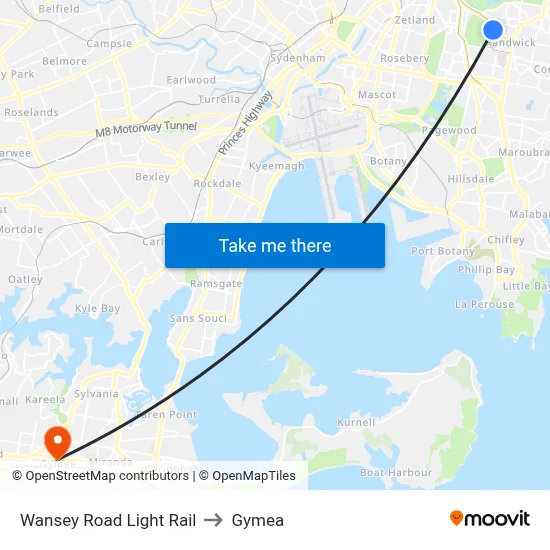 Wansey Road Light Rail to Gymea map