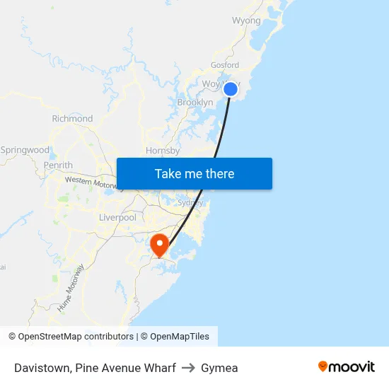 Davistown, Pine Avenue Wharf to Gymea map