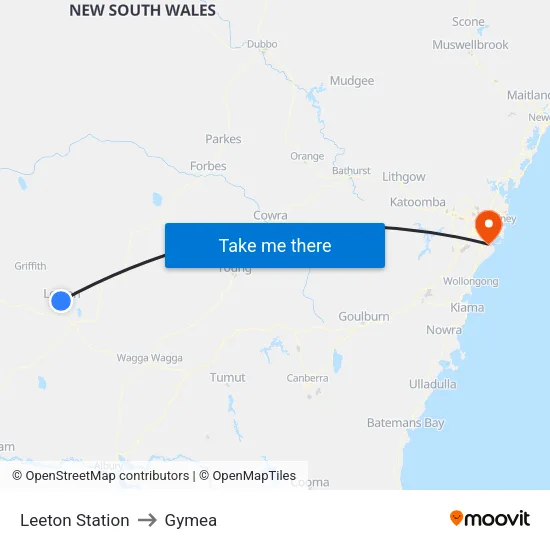 Leeton Station to Gymea map