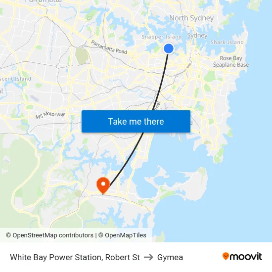 White Bay Power Station, Robert St to Gymea map