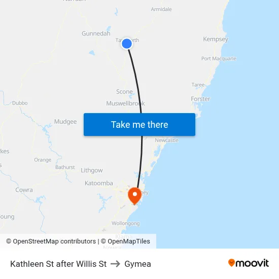 Kathleen St after Willis St to Gymea map