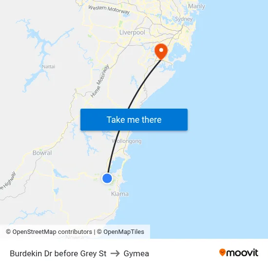 Burdekin Dr before Grey St to Gymea map