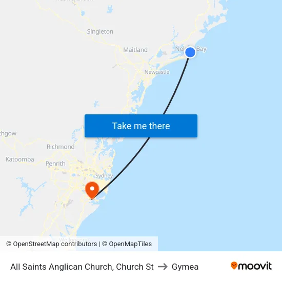 All Saints Anglican Church, Church St to Gymea map