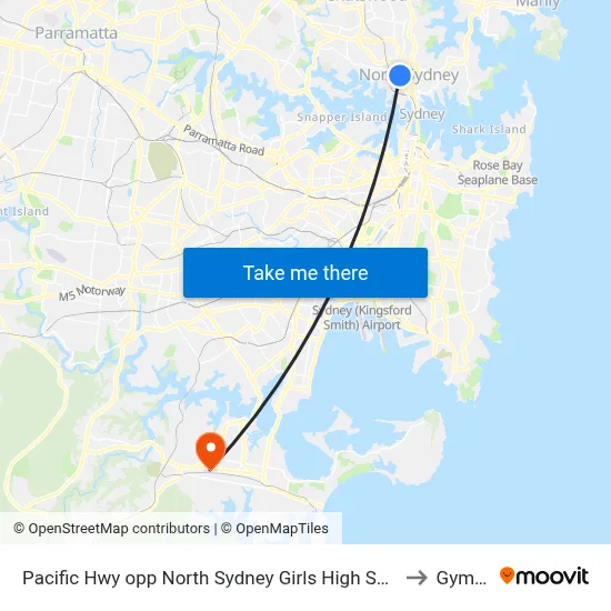 Pacific Hwy opp North Sydney Girls High School to Gymea map