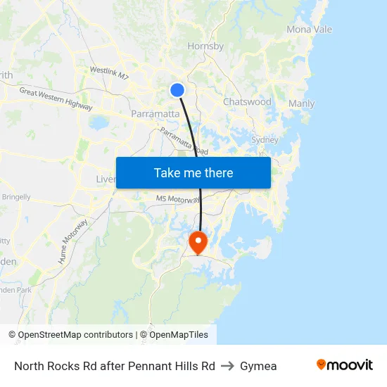North Rocks Rd after Pennant Hills Rd to Gymea map