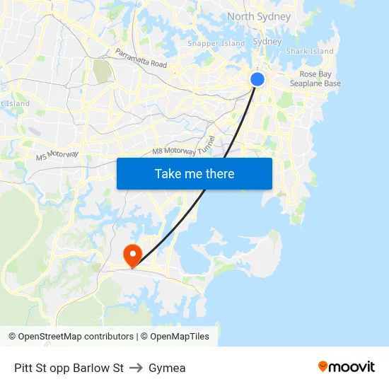 Pitt St opp Barlow St to Gymea map