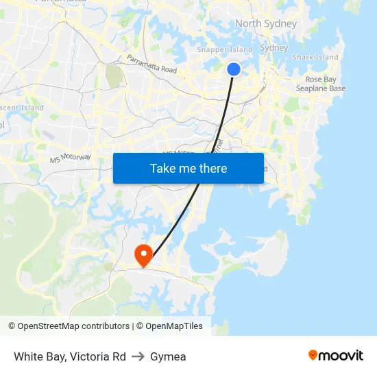 White Bay, Victoria Rd to Gymea map