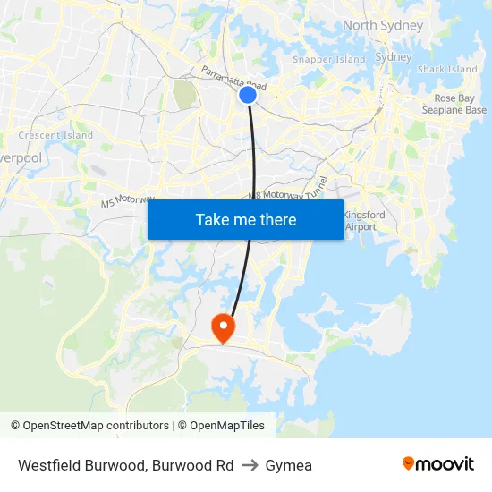 Westfield Burwood, Burwood Rd to Gymea map
