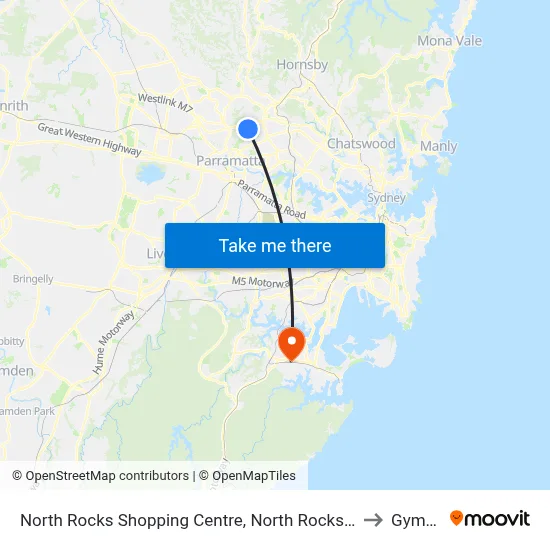 North Rocks Shopping Centre, North Rocks Rd to Gymea map
