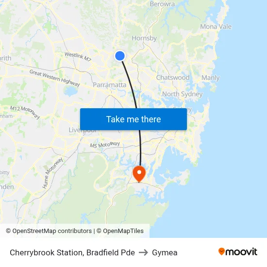 Cherrybrook Station, Bradfield Pde to Gymea map