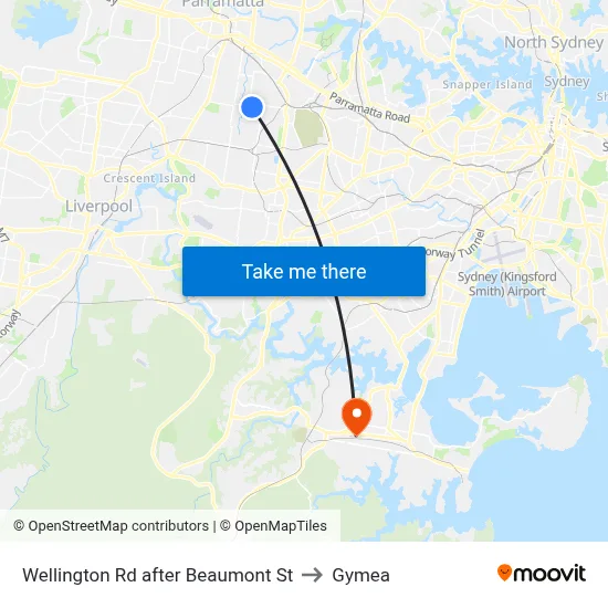 Wellington Rd after Beaumont St to Gymea map