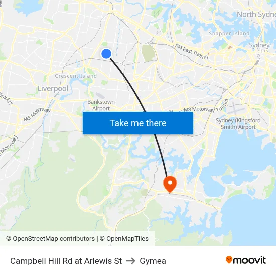 Campbell Hill Rd at Arlewis St to Gymea map