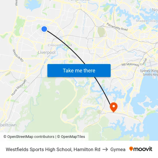 Westfields Sports High School, Hamilton Rd to Gymea map